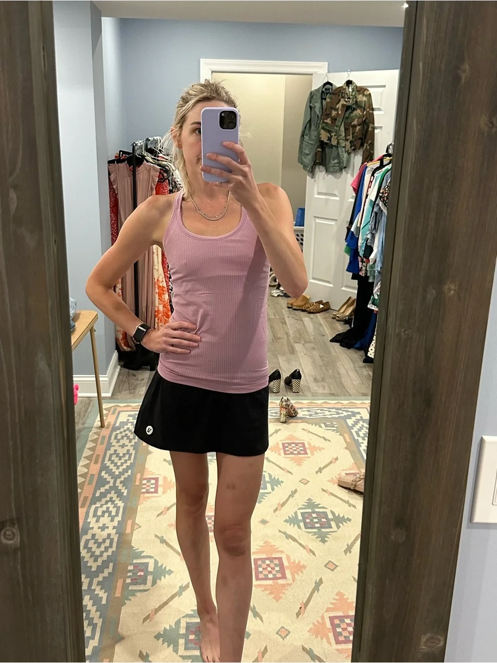 lululemon athletica Light Pink Ribbed Racerback Tank